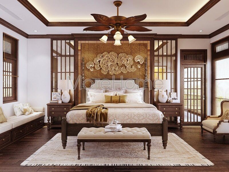 Bạn muốn căn phòng ngủ của mình trở nên cao cấp thì đừng nên bỏ lỡ dòng sản phẩm giường ngủ gỗ đẹp tân cổ điển được sản xuất tại MoreHome.