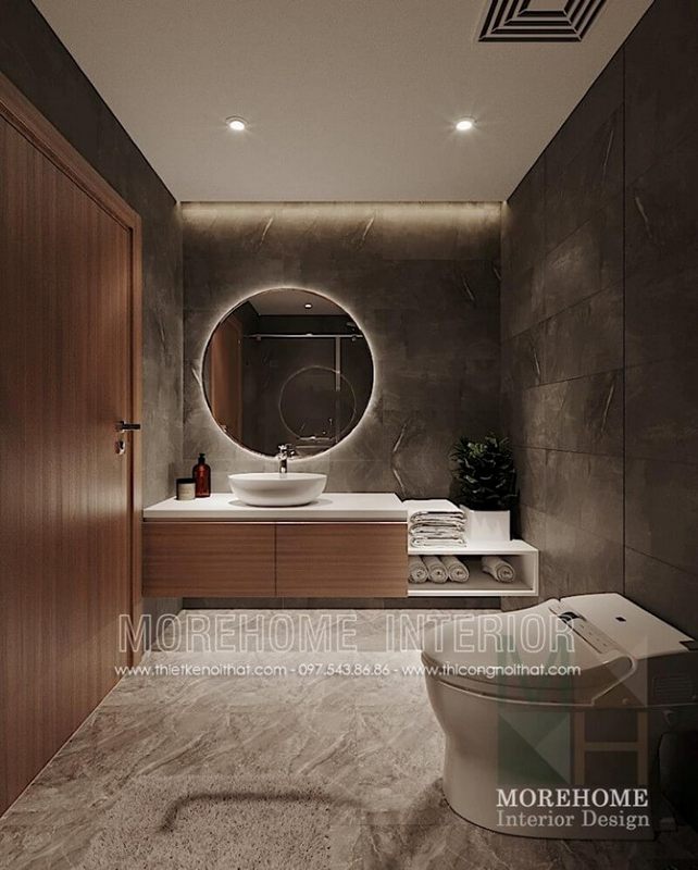 Lựa chọn sử dụng đá nhân tạo Solid Surface cao cấp để làm ốp tủ lavabo là một giải pháp hoàn hảo cho không gian riêng tư sang trọng.
